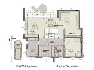 Massivhaus Twentyfive 220 von FAVORIT Massivhaus Schlüsselfertig ab 587240€, Cubushaus Grundriss 1