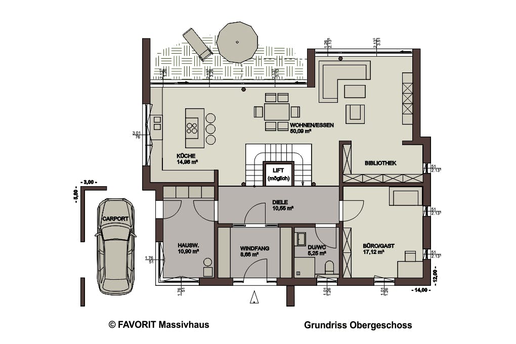 Massivhaus Twentyfive 220 von Favorit Massivhaus Schlüsselfertig ab 610730€, Cubushaus Grundriss 1