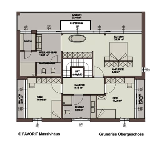 Massivhaus Twentyfive 220 von Favorit Massivhaus Schlüsselfertig ab 552570€, Cubushaus Grundriss 2