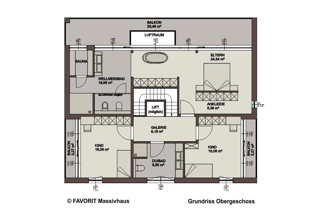 Massivhaus Twentyfive 220 von Favorit Massivhaus Schlüsselfertig ab 610730€, Cubushaus Grundriss 2