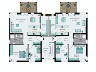 Fertighaus Twin 2 von STREIF Haus, Stadtvilla Grundriss 2