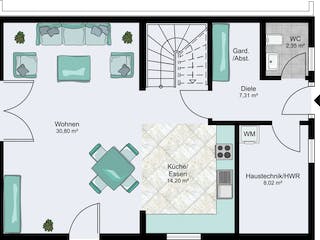 Fertighaus Twin 3 von STREIF Haus, Cubushaus Grundriss 1