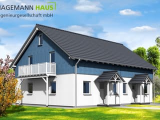 Fertighaus Twinto 35 von Hagemann Haus Schlüsselfertig ab 139500€, Satteldach-Klassiker Außenansicht 3