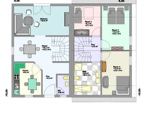 Fertighaus Twinto 35 von Hagemann Haus Schlüsselfertig ab 139500€, Satteldach-Klassiker Grundriss 1