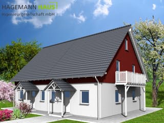 Fertighaus Twinto 45 von Hagemann Haus Schlüsselfertig ab 138300€, Satteldach-Klassiker Außenansicht 3