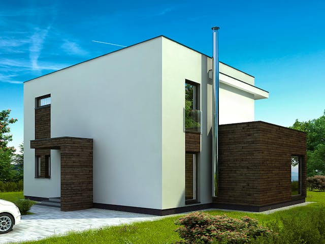 Fertighaus Aurelianus von Ü-Haus, Cubushaus Außenansicht 2