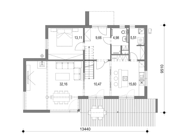 Fertighaus Aurelianus von Ü-Haus, Cubushaus Grundriss 1