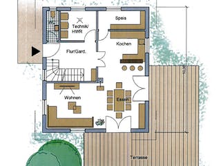 Fertighaus Ulm von Iller-Haus Schlüsselfertig ab 208600€, Satteldach-Klassiker Grundriss 2
