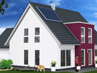 Fertighaus "unser haus" nr.4 von wir leben haus Schlüsselfertig ab 312174€, Satteldach-Klassiker Außenansicht 1