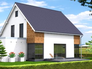 Fertighaus Valerie 158 von Klaus Kowalski Immobilien Schlüsselfertig ab 171305€, Satteldach-Klassiker Außenansicht 1