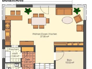 Fertighaus Valerie 158 von Klaus Kowalski Immobilien Schlüsselfertig ab 171305€, Satteldach-Klassiker Grundriss 2