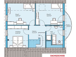 Fertighaus Variant 170 von Hanse Haus Schlüsselfertig ab 304603€, Satteldach-Klassiker Grundriss 2