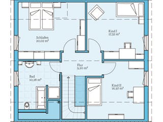 Fertighaus Variant 35-153 von Hanse Haus Schlüsselfertig ab 260305€, Satteldach-Klassiker Grundriss 2