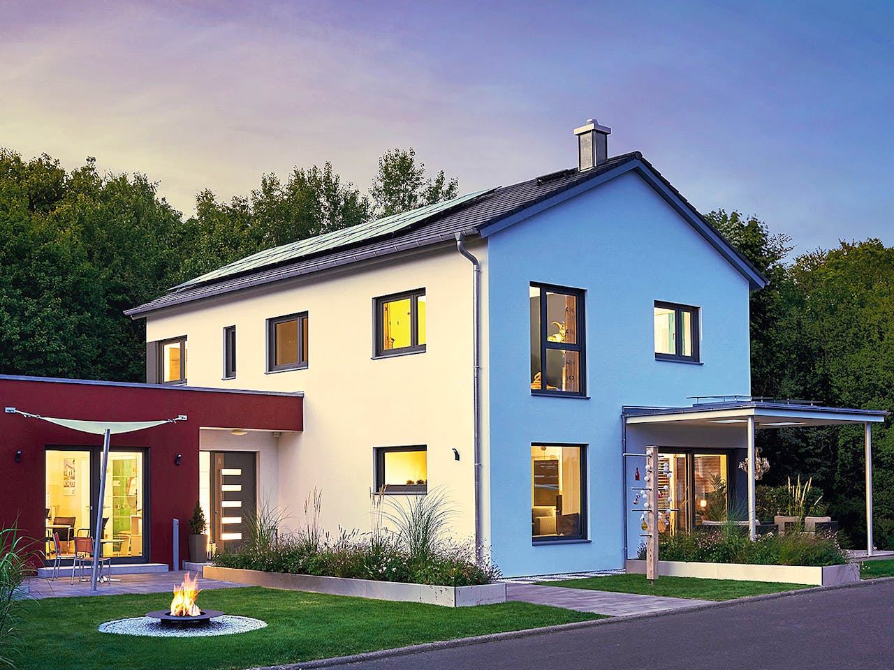 Fertighaus Villa 169 von Hanse Haus Schlüsselfertig ab 455479€, Satteldach-Klassiker Außenansicht 1