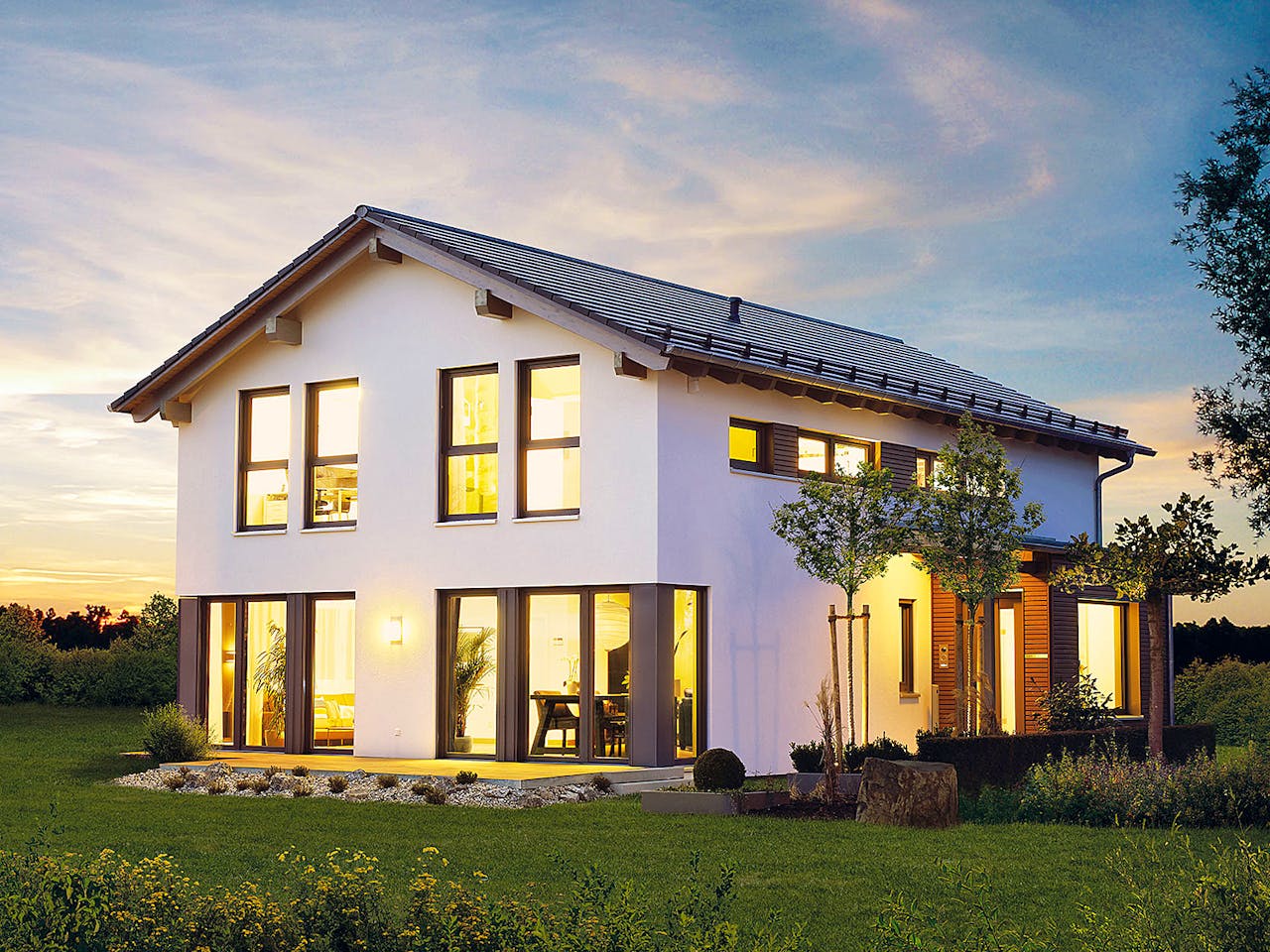 Fertighaus Variant 25-192 von Hanse Haus Schlüsselfertig ab 482333€, Satteldach-Klassiker Außenansicht 1