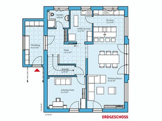 Fertighaus Variant 45-192 von Hanse Haus, Satteldach-Klassiker Grundriss 1
