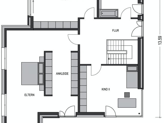 Massivhaus Variant 5000.2 von Deutsche Bauwelten Schlüsselfertig ab 783240€, Satteldach-Klassiker Grundriss 2