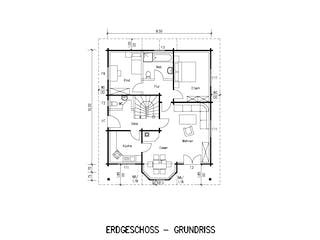Fertighaus Variantenhaus von TIROLIA Ausbauhaus ab 103780€, Blockhaus Grundriss 1
