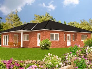 Fertighaus VarioCorner 131 von VarioSelf Schlüsselfertig ab 179510€, Bungalow Außenansicht 2