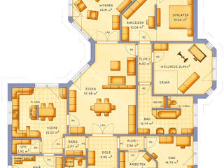 Fertighaus VarioCorner 207 von VarioSelf Schlüsselfertig ab 257150€, Bungalow Grundriss 1