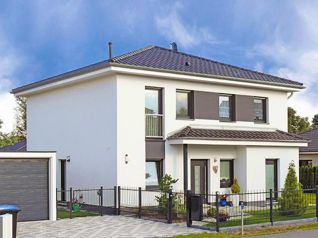 Massivhaus Stadtvilla V_149 von VARIODOMO Bausysteme Schlüsselfertig ab 344700€, Stadtvilla Außenansicht 1