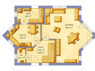 Fertighaus VarioFamily 132 von VarioSelf Schlüsselfertig ab 189960€, Satteldach-Klassiker Grundriss 2