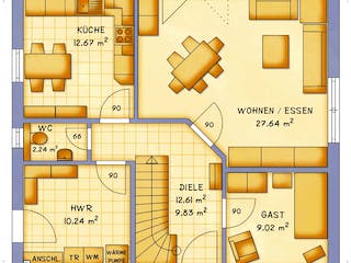 Fertighaus VarioFamily 141 von VarioSelf Schlüsselfertig ab 174390€, Satteldach-Klassiker Grundriss 2