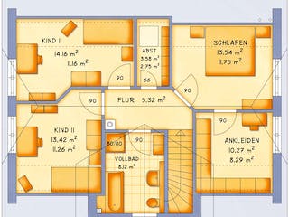 Fertighaus VarioFamily 143 von VarioSelf Schlüsselfertig ab 184410€, Satteldach-Klassiker Grundriss 1
