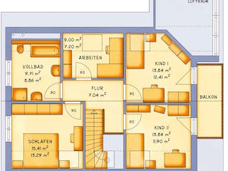 Fertighaus VarioFamily 154 von VarioSelf Schlüsselfertig ab 227060€, Satteldach-Klassiker Grundriss 1