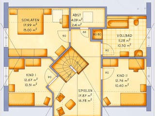 Fertighaus VarioFamily 160 von VarioSelf Schlüsselfertig ab 199280€, Satteldach-Klassiker Grundriss 1