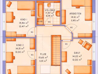 Fertighaus VarioFamily 161 von VarioSelf Schlüsselfertig ab 193270€, Satteldach-Klassiker Grundriss 1