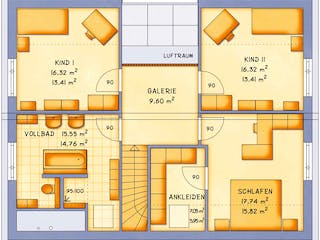 Fertighaus VarioFamily 178 von VarioSelf Schlüsselfertig ab 234940€, Satteldach-Klassiker Grundriss 1