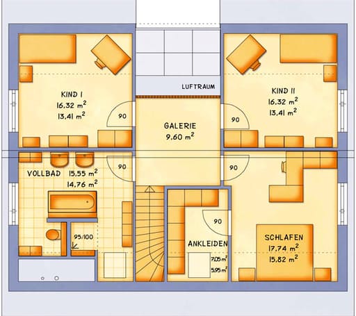 Fertighaus VarioFamily 178 von VarioSelf Massivhäuser Schlüsselfertig ab 234940€, Satteldach-Klassiker Grundriss 1