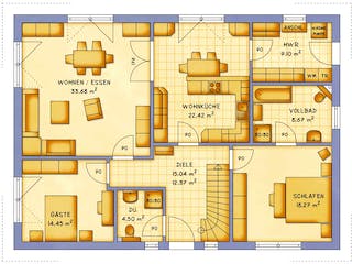 Fertighaus VarioFamily 192 von VarioSelf Schlüsselfertig ab 210050€, Satteldach-Klassiker Grundriss 2