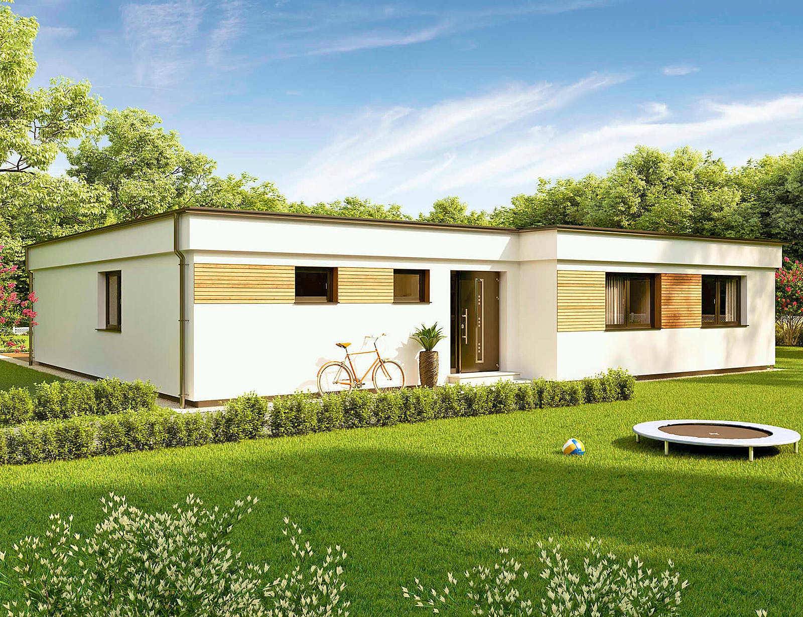 Fertighaus Bungalow Atrium von Vario-Haus - Österreich Schlüsselfertig ab 366740€, Cubushaus Außenansicht 1
