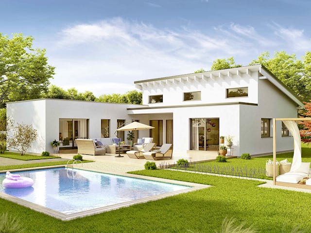 Fertighaus Bungalow Avant von Vario-Haus - Deutschland Schlüsselfertig ab 473900€, Bungalow Außenansicht 2