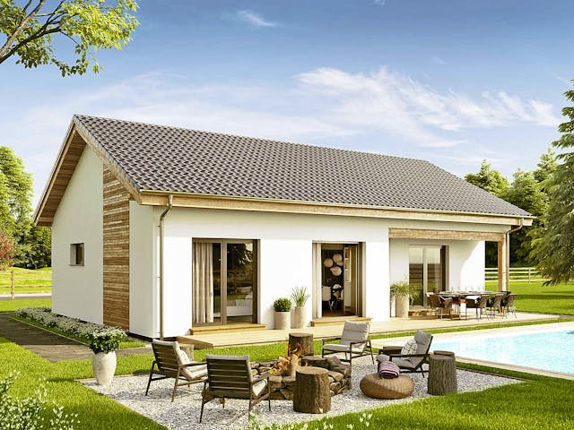 Fertighaus Bungalow Compact Small von Vario-Haus - Deutschland Schlüsselfertig ab 314280€, Bungalow Außenansicht 2