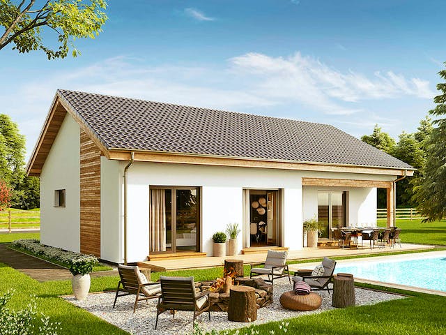Fertighaus Bungalow Compact Small von Vario-Haus - Deutschland Schlüsselfertig ab 275690€, Bungalow Außenansicht 2