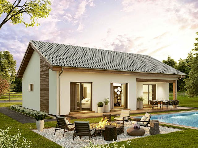 Fertighaus Bungalow Compact Small von Vario-Haus - Deutschland Schlüsselfertig ab 314280€, Bungalow Außenansicht 3