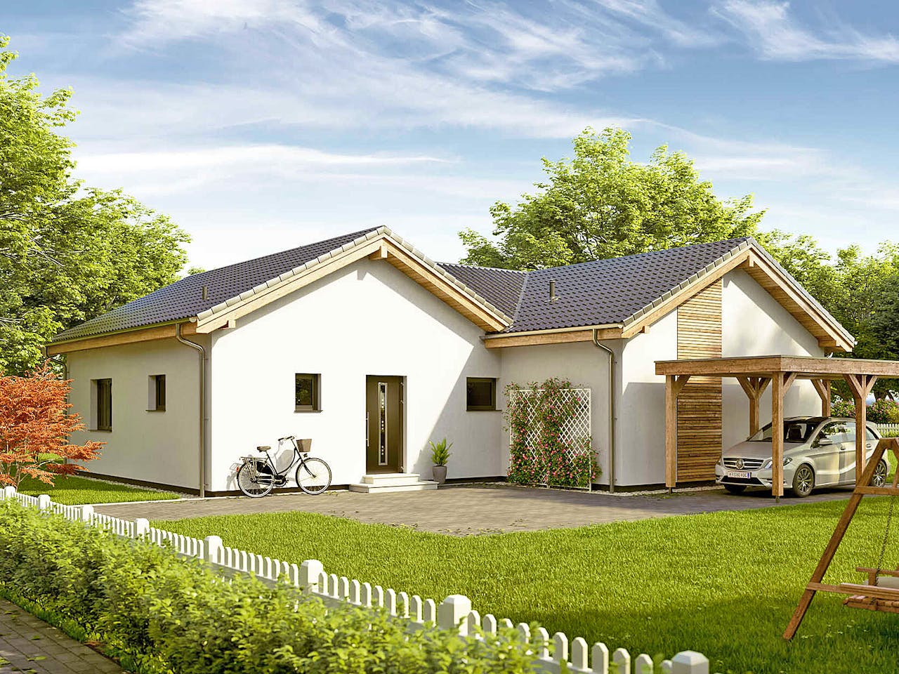 Fertighaus Bungalow Lumia von Vario-Haus - Deutschland Schlüsselfertig ab 392820€, Bungalow Außenansicht 1