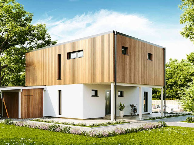 Fertighaus New Design BellaVista von Vario-Haus - Österreich Schlüsselfertig ab 346630€, Cubushaus Außenansicht 1