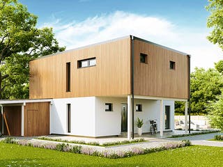 Fertighaus New Design BellaVista von Vario-Haus - Deutschland Schlüsselfertig ab 435850€, Cubushaus Außenansicht 2