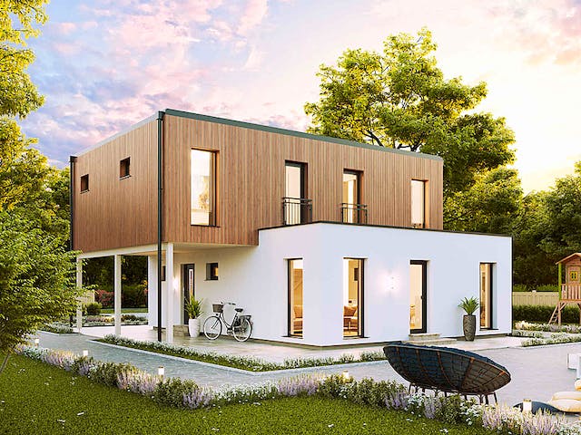 Fertighaus New Design BellaVista von Vario-Haus - Deutschland Schlüsselfertig ab 369140€, Cubushaus Außenansicht 3