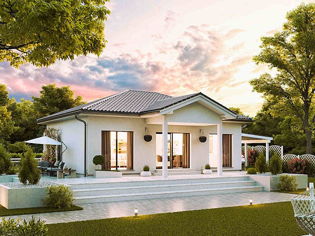 Fertighaus Bungalow Five von Vario-Haus - Österreich Schlüsselfertig ab 244480€, Bungalow Außenansicht 3