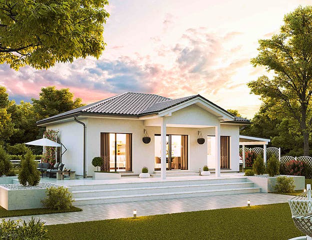 Fertighaus-Bungalow mit 60 qm schlüsselfertig