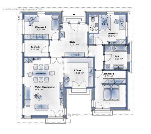 Variohaus - Bungalow 129 Floorplan 1