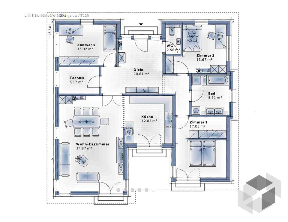 Einfamilienhaus Bungalow AT 129 Von VARIO-HAUS | Fertighaus.de