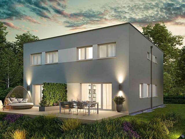 Fertighaus Duplex D110 von Vario-Haus - Österreich Schlüsselfertig ab 299340€, Cubushaus Außenansicht 3