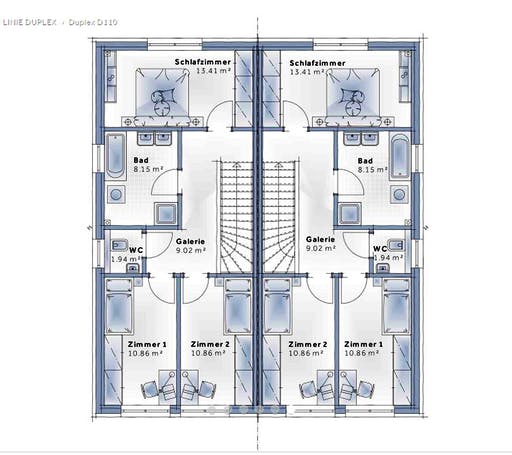 Variohaus - Duplex D110 Floorplan 2