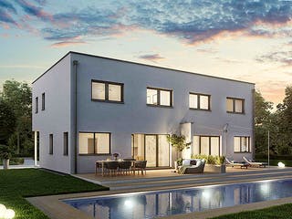 Fertighaus Duplex D113 S von Vario-Haus - Österreich Schlüsselfertig ab 311150€, Cubushaus Außenansicht 3